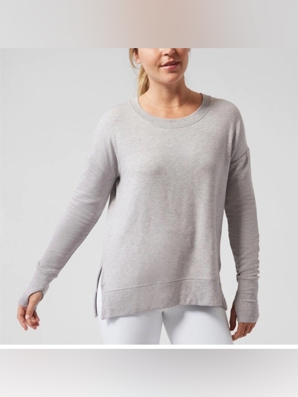 Athleta Coaster Luxe Crewneck Oversized Sweatshirt Gray Size Women’s Small